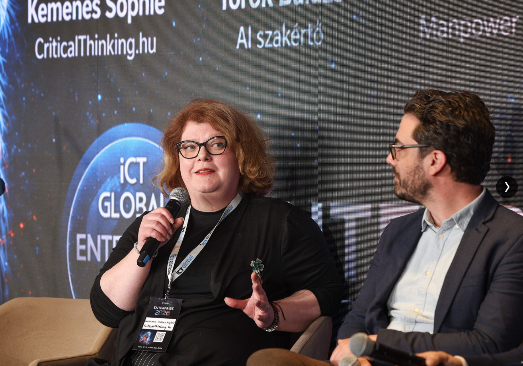 Kemenes Andrea Sophie előadás közben — iCT Global Enterprise 2026